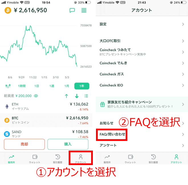 ビットコイン購入画面